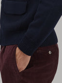 Sweater sweater xacus solid colour jersey navy blue_5