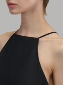 Dress woman xacus solid colour linen black_2