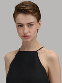 Dress woman xacus solid colour linen black_6