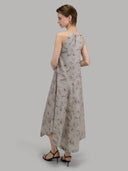 Dress woman xacus pattern viscose purple_3