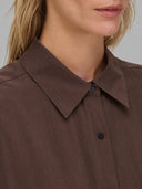 Shirt woman xacus solid colour silk brown_2