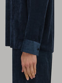Shirt woman xacus solid colour velvet navy blue_5