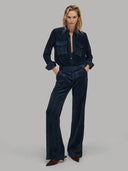 Shirt woman xacus solid colour velvet navy blue_6