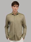 Shirt man xacus solid colour jersey army green_3