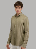 Shirt man xacus solid colour jersey army green_6