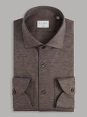 Shirt man xacus solid colour jersey brown_1