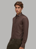 Shirt man xacus solid colour jersey dark brown_6