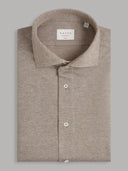 Shirt man xacus solid colour jersey camel_1