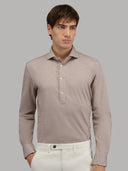 Shirt man xacus solid colour jersey camel_6