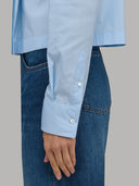 Shirt woman xacus solid colour poplin light blue_5