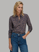 Shirt woman xacus pattern textured blue_1