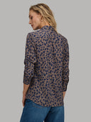 Shirt woman xacus pattern textured blue_3