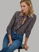 Shirt woman xacus pattern textured blue_6