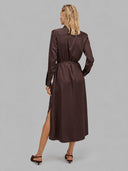 Chemisier woman xacus solid colour satin brown_3