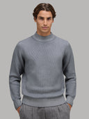 Sweater sweater xacus solid colour jersey grey melange_3