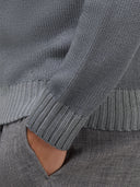 Sweater sweater xacus solid colour jersey grey melange_5
