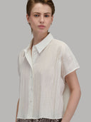 Shirt woman xacus solid colour canvas white_5