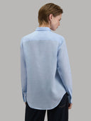Shirt woman xacus solid colour linen light blue melange_3