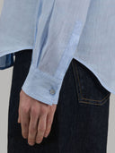 Shirt woman xacus solid colour linen light blue melange_5