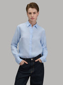 Shirt woman xacus solid colour linen light blue melange_7