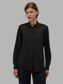 Shirt woman xacus solid colour twill black_1