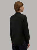 Shirt woman xacus solid colour twill black_3