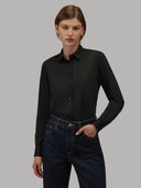 Shirt woman xacus solid colour twill black_7