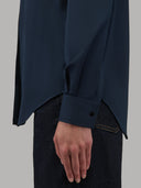 Shirt woman xacus solid colour oxford dark blue_5