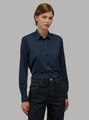 Shirt woman xacus solid colour oxford dark blue_7