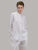 Shirt woman xacus solid colour linen white_1