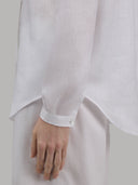 Shirt woman xacus solid colour linen white_5