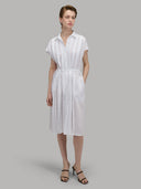 Dress woman xacus solid colour linen white_6