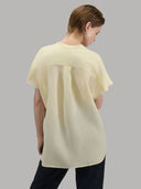 Shirt woman xacus solid colour linen yellow_3