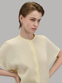 Shirt woman xacus solid colour linen yellow_5