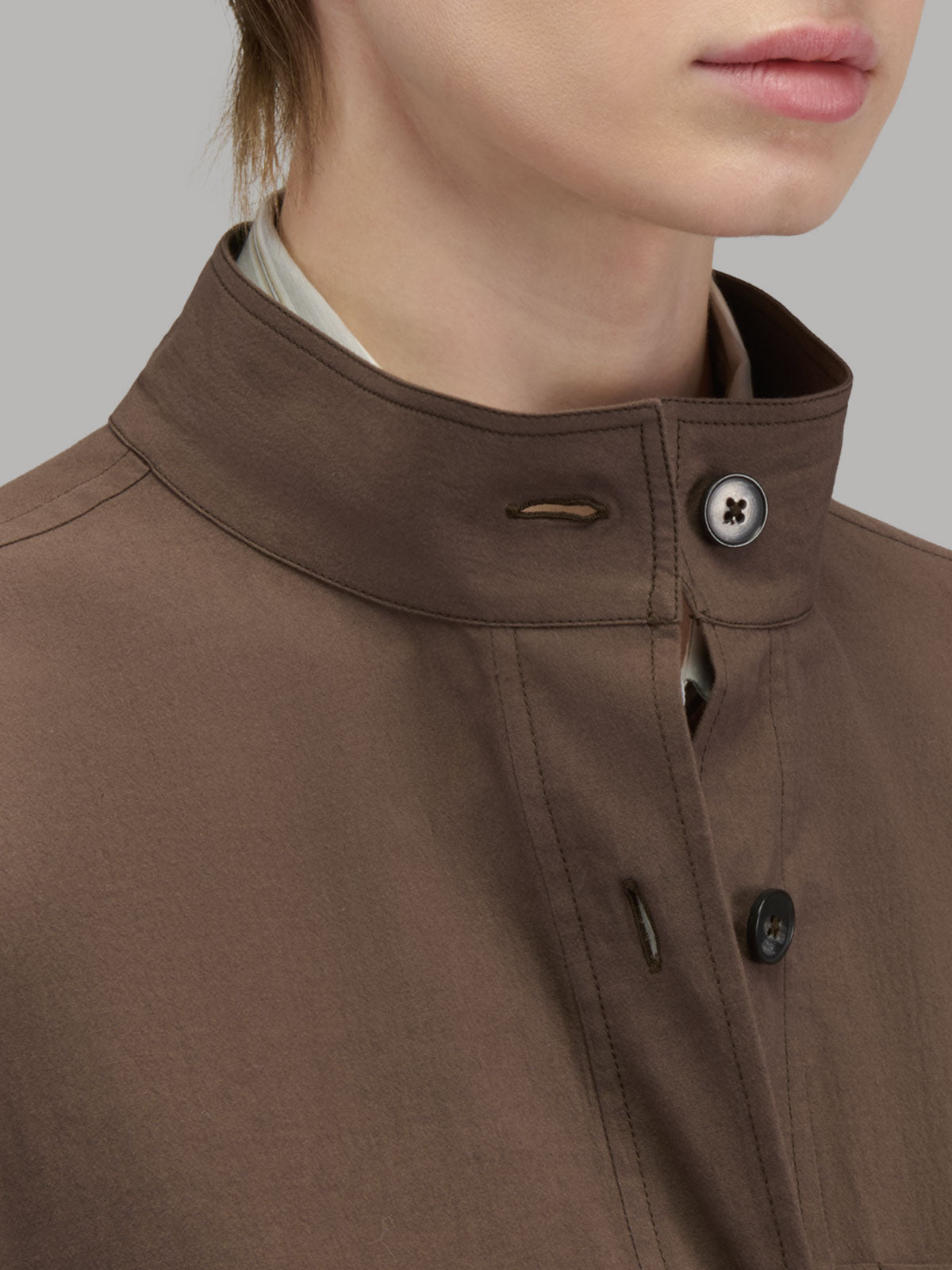 Shirt Solid Colour Crêpe Brown – Xacus
