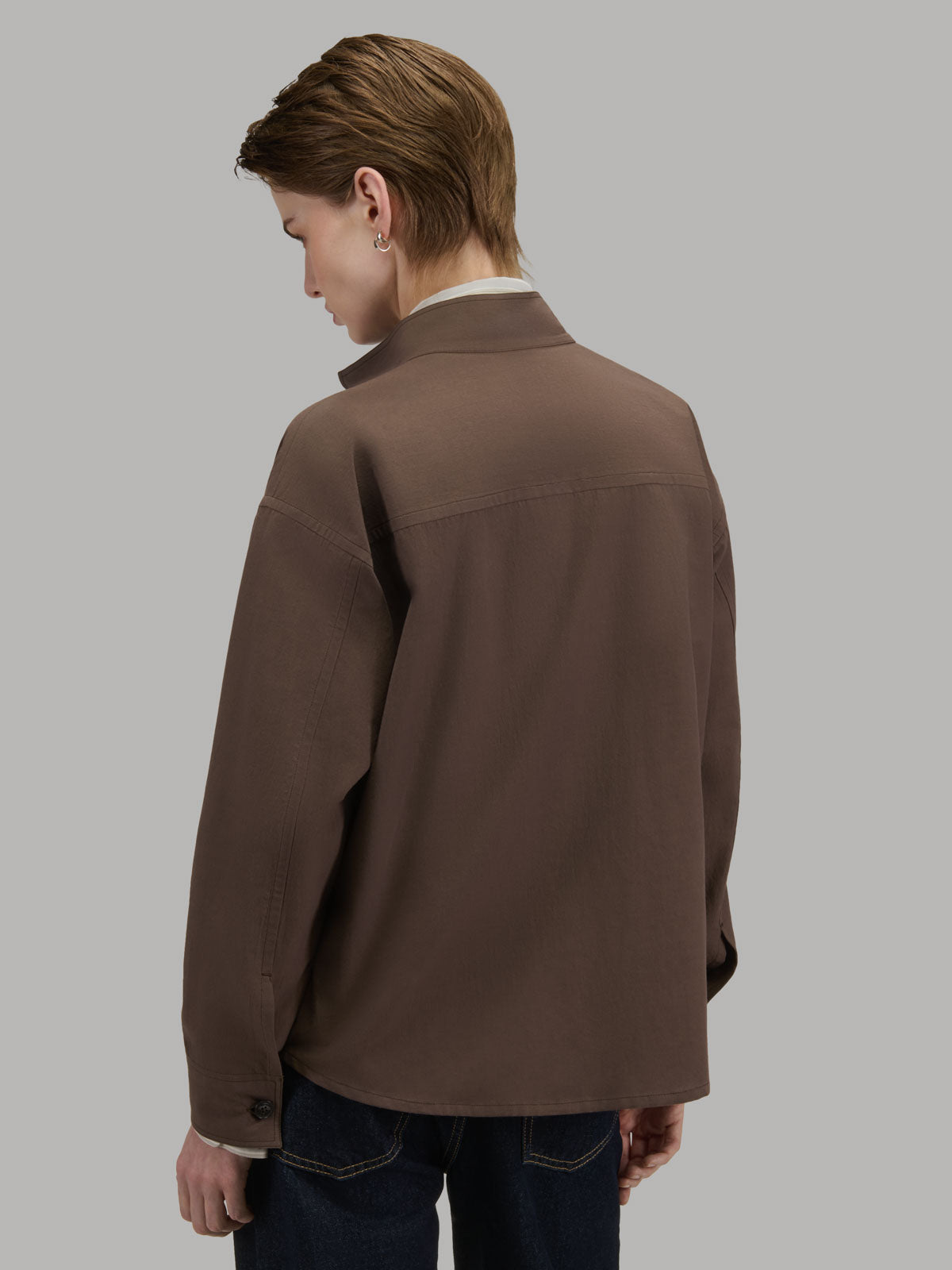 Shirt Solid Colour Crêpe Brown – Xacus