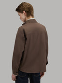 Shirt woman xacus solid colour crêpe brown_3