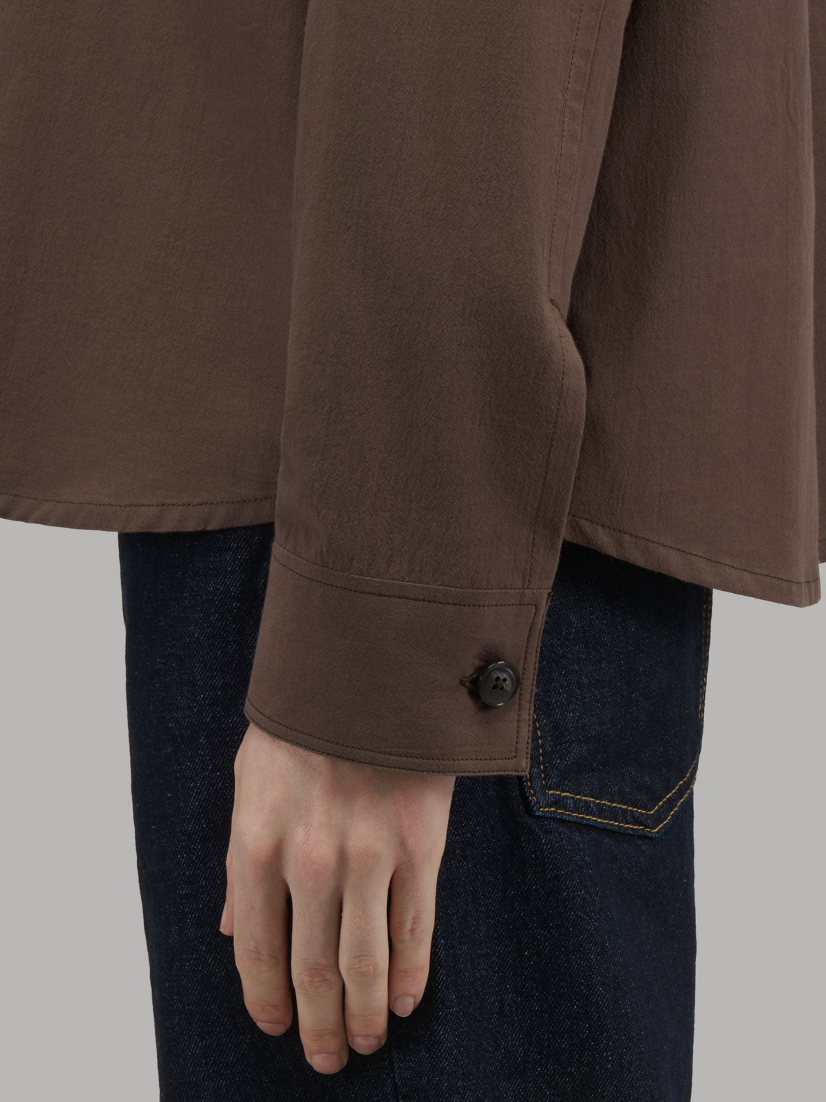 Shirt Solid Colour Crêpe Brown – Xacus