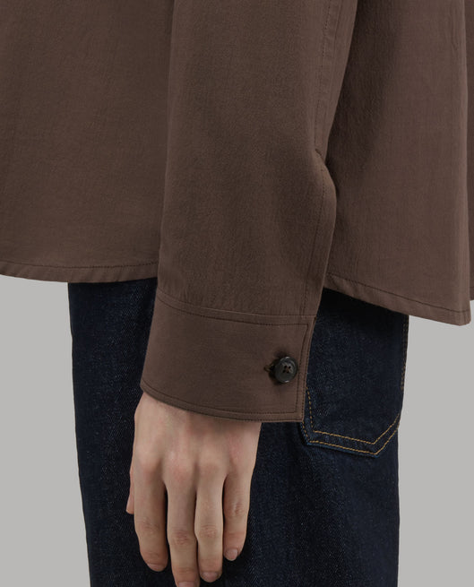 Shirt woman xacus solid colour crêpe brown_5