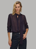 Shirt woman xacus pattern viscose blue_1