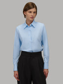 Shirt woman xacus solid colour oxford sky blue_7