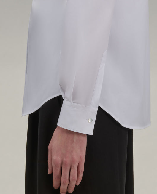 Shirt woman xacus solid colour poplin white_5
