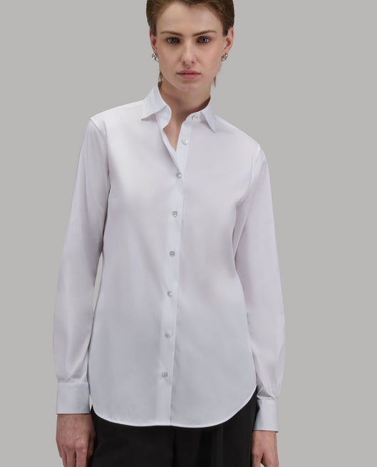 Shirt woman xacus solid colour poplin white_6