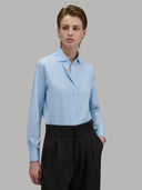 Shirt woman xacus solid colour oxford sky blue_7