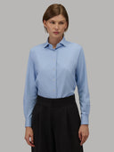 Shirt woman xacus solid colour oxford deep sky blue_7