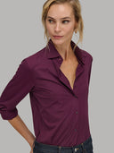 Shirt woman xacus solid colour textured wine_6