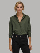 Shirt woman xacus solid colour textured army green_1