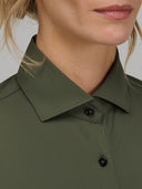 Shirt woman xacus solid colour textured army green_2