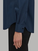 Shirt woman xacus solid colour textured navy blue_5
