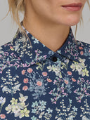 Shirt woman xacus pattern textured blue_2